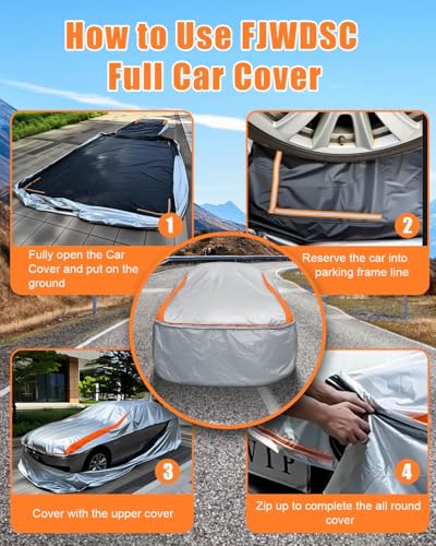 Image of Full Enclosed SUV Car Cover Universal Fit for Wrangler 4 Door /Grand Cherokee,Outback,BMW X5,Lexus RX350,4Runner /Highlander,Pilot,Audi Q5,Macan /Cayenne,Model y,Equinox,Edge,Infiniti QX50 /55,MDX