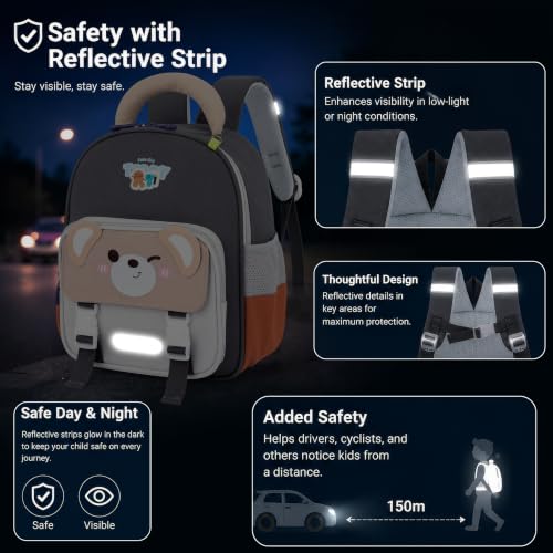 Image of Storite Kids Backpack for Boys & Girls 8L (3-6 Years) | Cute Crab Design Lightweight Toddler School Bag | Nursery & Preschool Cartoon Backpack with Front Pocket