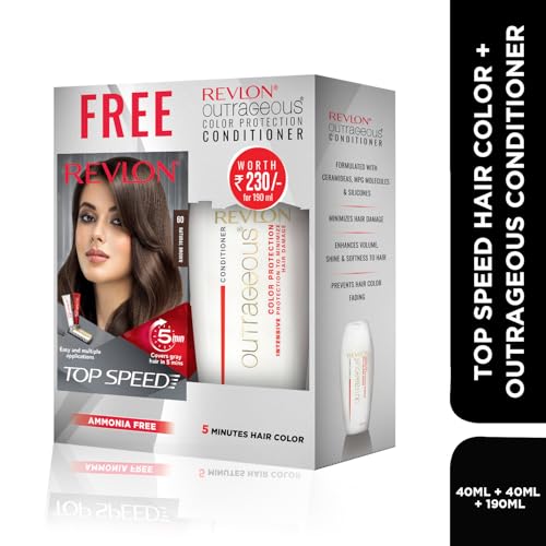 Image of Revlon Top Speed Hair Color For Woman - Natural Brown 60 (with Outrageous Conditioner 190 ml)
