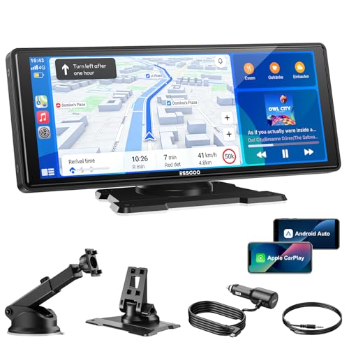 ESSGOO Carplay Android Auto Display,10.26 Zoll Apple Carplay Bildschirm für AirPlay/Mirror Link,Carâ€¦ – Miniatur