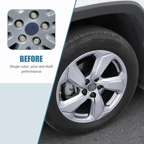 Image of QODOLSI 21 PCS Car Hub Nut Cover with Extraction Clip, 0.75 inch /19mm Anti-Theft Rust-Proof Waterproof Plastic Car Hub Trim Seal Cover, Replacement Accessories, Suitable for Trucks SUVs Cars (Black)