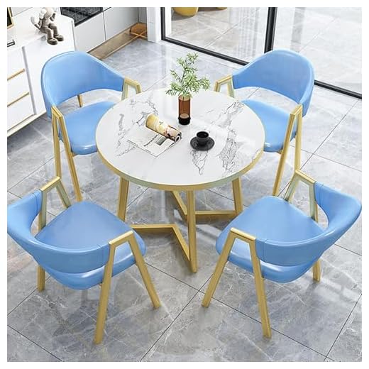 Elegant 5-Piece Marble Dining Table Set