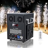 FODEXAZY 530W Pyrotechnikmaschinen Cold Spark Feuerwerksmaschine DMX BüHneneffekt Spark Machine Sparking Effekt mit Fernbedienung für Bar Party Halloween Weihnachten Hochzeit Konzert