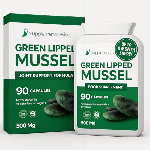 Green Lipped Mussel for Dogs - Also for Humans - 90 x 500mg - Green Lipped Mussel Capsules - Pure New Zealand Powder - Hip, Knee and Joint Care Supplement - Naturally Contains Omega 3