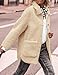 PRETTYGARDEN Women's Winter Faux Fur Coats Long Sleeve Lapel Button Down Pockets Fleece Sherpa Jacket Casual Trendy Outerwear (Beige,XX-Large)
