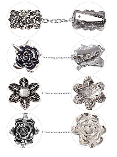 Uratot 8 Pieces Vintage Sweater Shawl Clips Sweater Shawl Clips Set Retro Cardigan Collar Clips Dresses Clips For Women Girls, 8 Styles #TOP2