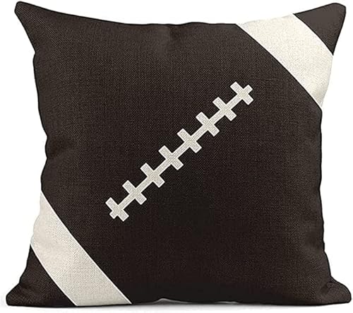 Figman Ball Throw Pillow Cover Set Of 4，18 X 18 Inch Ball Stitches Linen Decorative Pillow Cases Soccer Baseball Football Decor Pillowcases (18X18 Inch) #TOP4