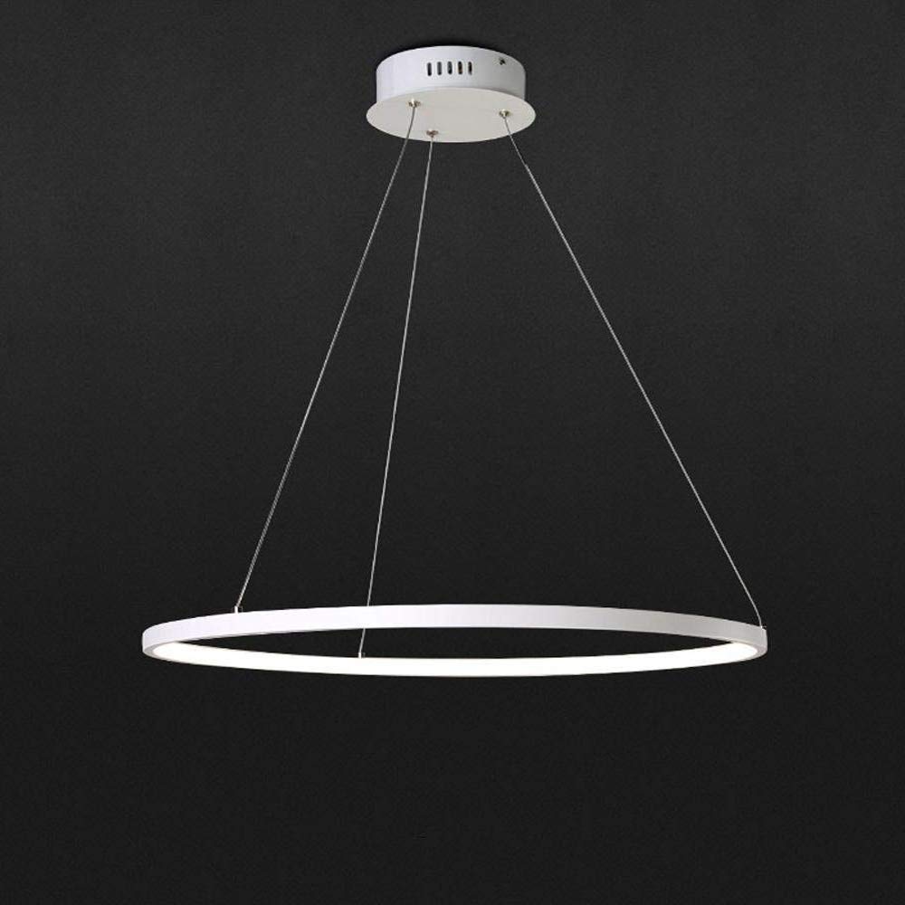 KXEcoLife LED Pendant Light Fixture Modern Round Ceiling Lighting Indoor Chandelier Contemporary Lamp (White Light, 3 Ring White 40cm 60cm 80cm) Comfortable Anniversary