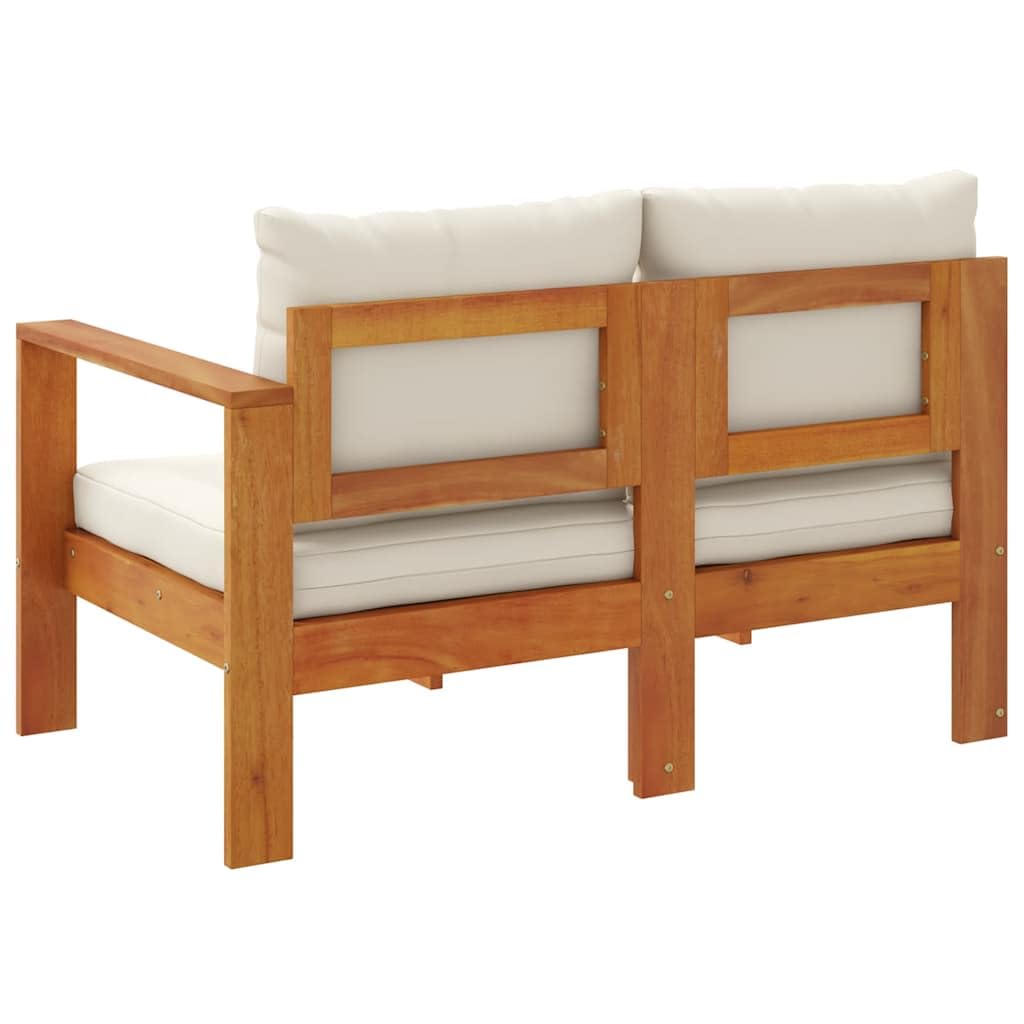 Canapé de jardin 2 places bois massif acacia avec 1 accoudoir