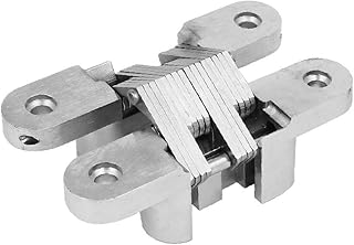 X-DREE Szafka do szafki z drzwiami przesuwnymi składanymi krzyżowo ukrytymi zawiasami w kolorze srebrnym o długości 118 mm(Gabinete Armario Puerta corredera Plegable Cruz oculta Bisagra Tono plateado