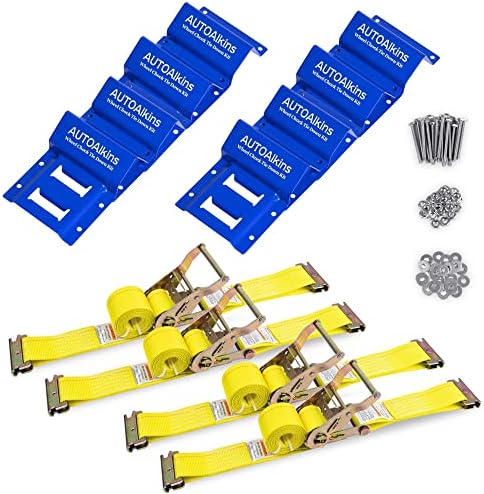 4 Pack Wheel Chock Tie-Down Kit Heavy Duty E Track Trailer Tie Down - View #4