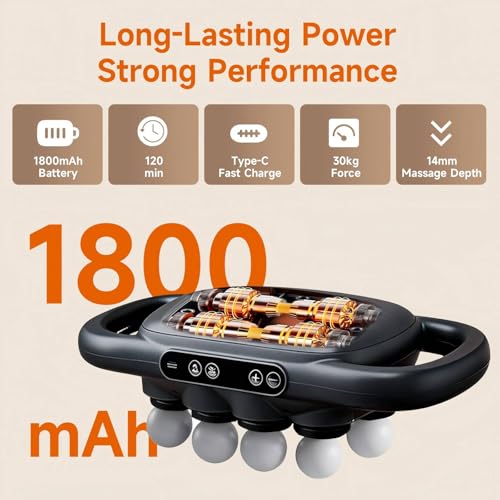 Image of 16-Head Massage Gun Set, Deep Tissue Percussion Massager, Electric Muscle Massager with 9 Adjustable Speeds, Portable for Home, Gym, Office, Travel, Black