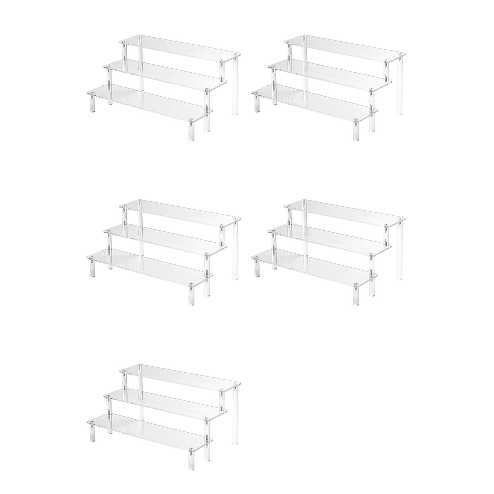 Vjsujehgy 5X Acrylic Lifting Display Stand 3-Layer Perfume Tissue Display Stand Character Model Display Stand Dessert Rack