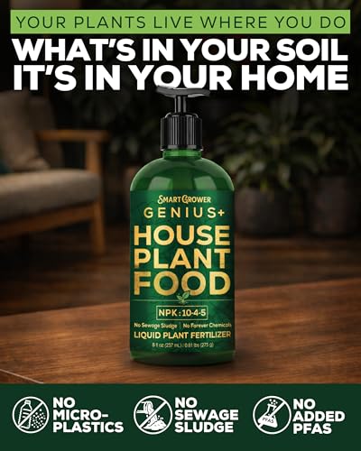 Image of Plant Food for Houseplants, Instant Indoor Plant Fertilizer for Healthier Plants, Clean & Safe for Indoor & Outdoor Use - Smart Grower Genius+ Easy Squirt Pump 8oz Makes 96 Gallons