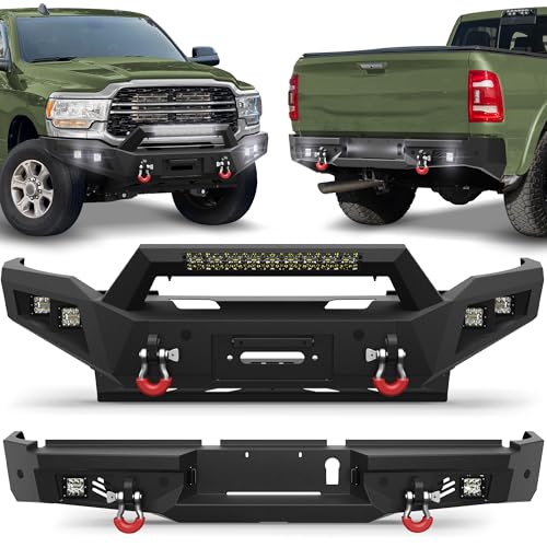 FVLEY Ram 2500 Front + Rear Bumper Set for 2019-2025 Ram