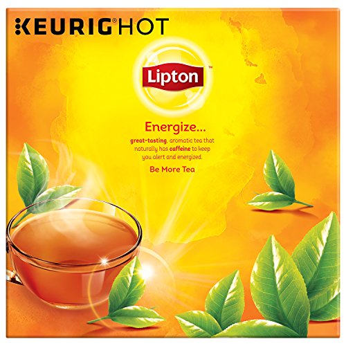 Lipton Natural Energy K-Cup Pods For A Warm Beverage Premium Black Tea Made With Real Tea Leaves 18 Pods 4 Count #TOP1