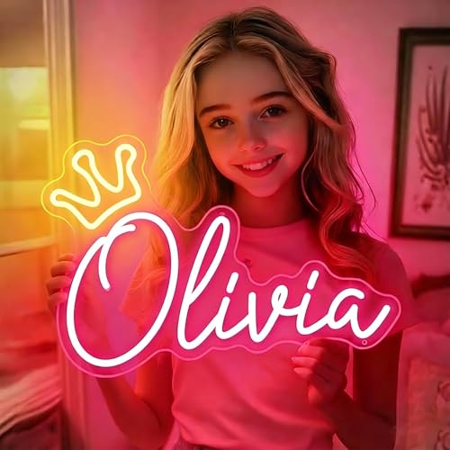 Neon Schild Personalisiert LED Leuchtschilder Namensschild Custom Neonlicht Schriftzug für Wanddekoration Hochzeit Geburtstag Party Gaming Zimmer Bar Salon 20-140cm