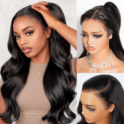 Arabella 13x6 Body Wave Lace Front Wigs Human Hair Pre Plucked Pre Cut 230% Density Ear-to-Ear HD Transparent Lace Front Human Hair Wigs 12A Glueless Wigs Human Hair with Baby Hair 20Inch