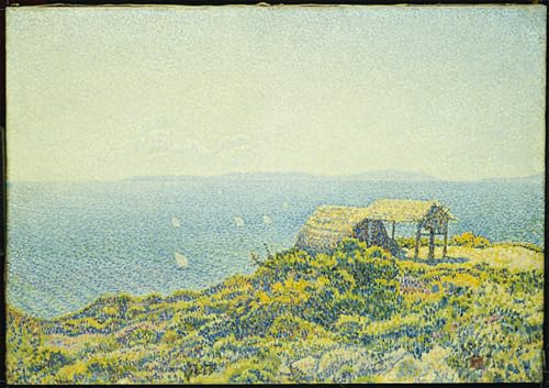 Peinture murale l'Ile du Levant en impression sur toile de lin premium pour intérieur élégant