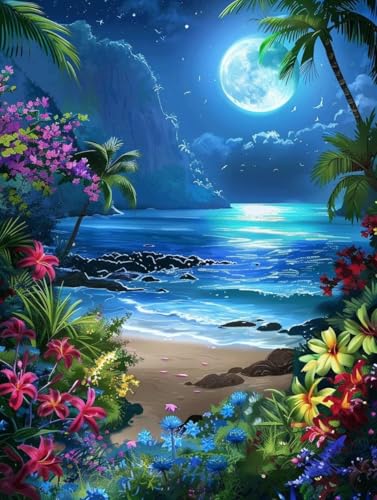 Diamond painting adulte plage pour une deco murale zen et creative