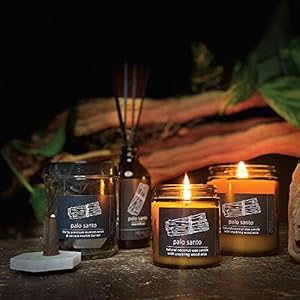 Hemlock Park Crackling Wood Wick Candle Handcrafted with Natural Coconut Wax and Essential Oils (Standard 8 oz, Palo Santo) Hemlock Park Crackling Wood Wick Candle Handcrafted with Natural Coconut Wax and Essential Oils Standard 8 oz Palo Santo