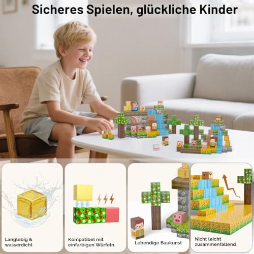 Kryzomat Magnetische Bausteine 100 PCS, Magnetbausteine Bauernhof Thema – Ansicht 4