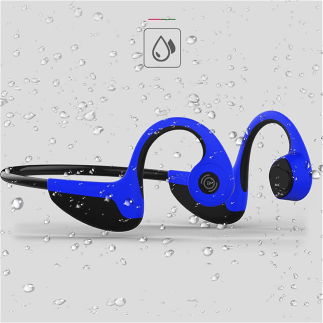Bezprzewodowe słuchawki do przewodzenia kostnego Bluetooth 5.0 Otwórz ucho, IPX5 Wodoodporne Ultra Lekkie Zestawy sportowe, do Wodoodporności Sportowe Running Fitness Cycling,Gray