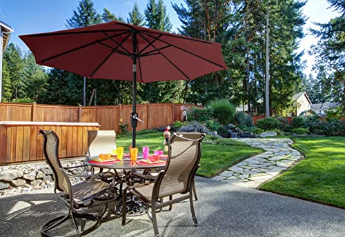 Image of ABCCANOPY 7.5FT Patio Umbrella Outdoor 6 RibsTable Umbrella(Burgundy)