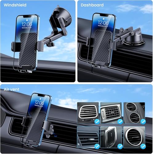 Image of Highdas Car Phone Holder for Magsafe - Premium Portable Mount for Mirror & Dashboard, 360 Adjustable Mobile for iPhone 17 /16 /15 /14 /13 /12 | Strongest Suction with 1-Year Warranty with Car Perfume