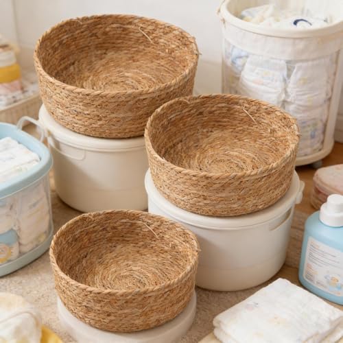 Panier tissé main en rotin naturel, accessoire de rangement de qualité