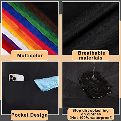 Handepo 36 Pack Bib Apron Bulk Unisex Cotton Aprons with Pockets Plain Washable for Kitchen Restaurant BBQ Painting Crafting (12 Colors)