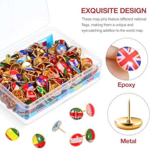 Chinchetas de banderas para corcho pines decorativos mapas 200ud 5