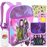 Disney Descendants Backpack and Lunch Box Set - Bundle With Stickers and More | Girls' School Bag