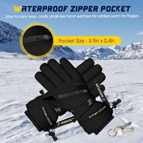 MORXPLOR Winter Ski Snow Gloves Men Women,Windproof Touchscreen Snowboard 3M Thinsulate Insulated Warm Winter Snowmobile Gloves - Image 6