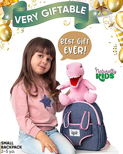 Naturally KIDS Mochilas para meninos e meninas com bicho de pelúcia, Viajar, Mochila pequena Bp02 ro