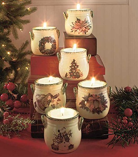 Sets of 6 Christmas Tea Light Crocks
