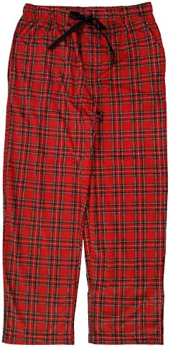 St. Johns Bay Mens Red Tartan Plaid Fleece Sleep Pants Pajama Bottoms X-Large
