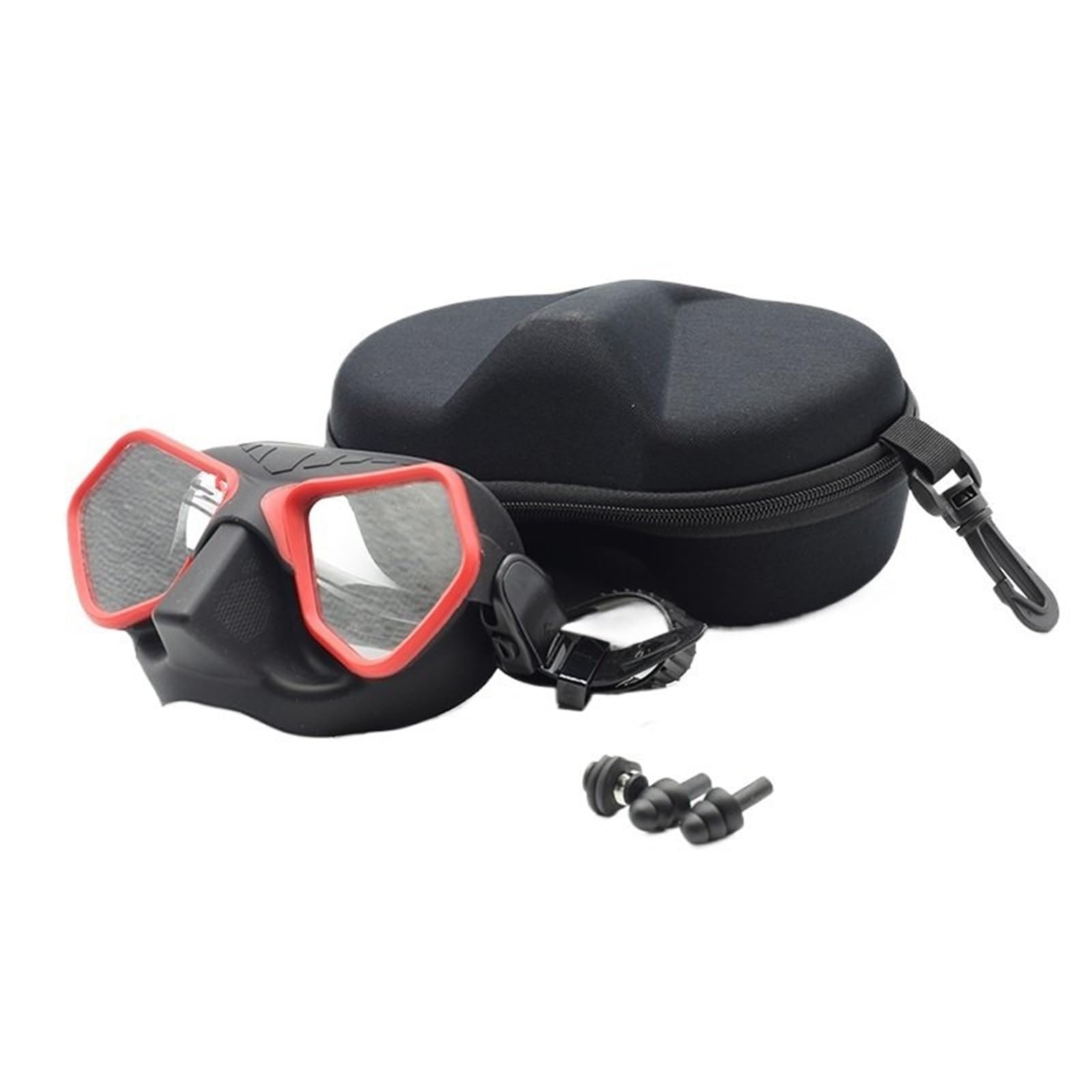 Maschera Maschera Subacquea a Basso Volume Maschera per apnea Lente in Vetro temperato Silicone Set da Snorkeling Maschera Subacquea Maschera Subacquea(Black Red)