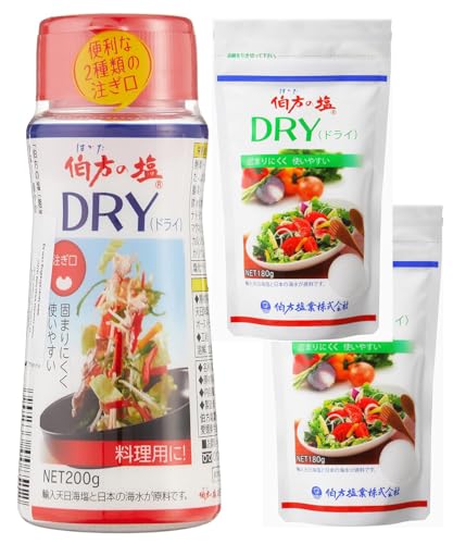伯方の塩 DRYボトル 200g 1本 + 詰替 180g 2袋セット