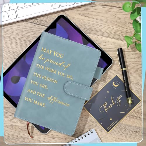 Thank You Gifts Employee Appreciation Gift Inspirational A5 Notebook Pen and Greeting Card Gift Set Friendship Leaving Gifts for Colleagues Women Men Coworker Nurse Teacher Employee (Blue) - Image 3