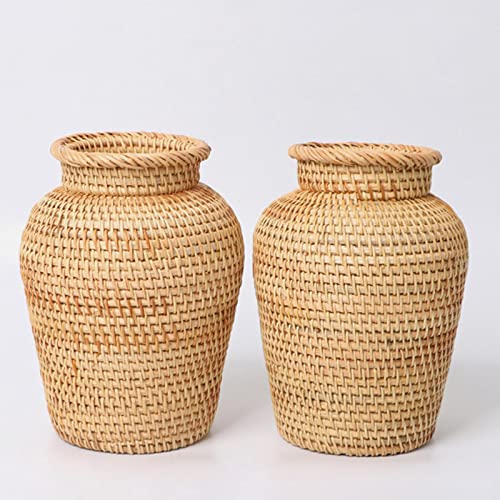 Amleso Rattan Vase Wicker Vases Flowerpot Flower Arrangement Flowerpot Basket Vase For Gardening #TOP1
