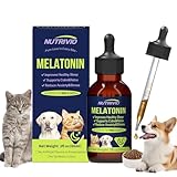 Nutrivio Liquid Melatonin for Dogs and Cats, Cat Melatonin, Dog Sleep Aid, Dog Anxiety Relief, Calming Behavior in Pets, Helps Restful Sleep, Small & Large Dogs, Bacon Flavor (60ml)