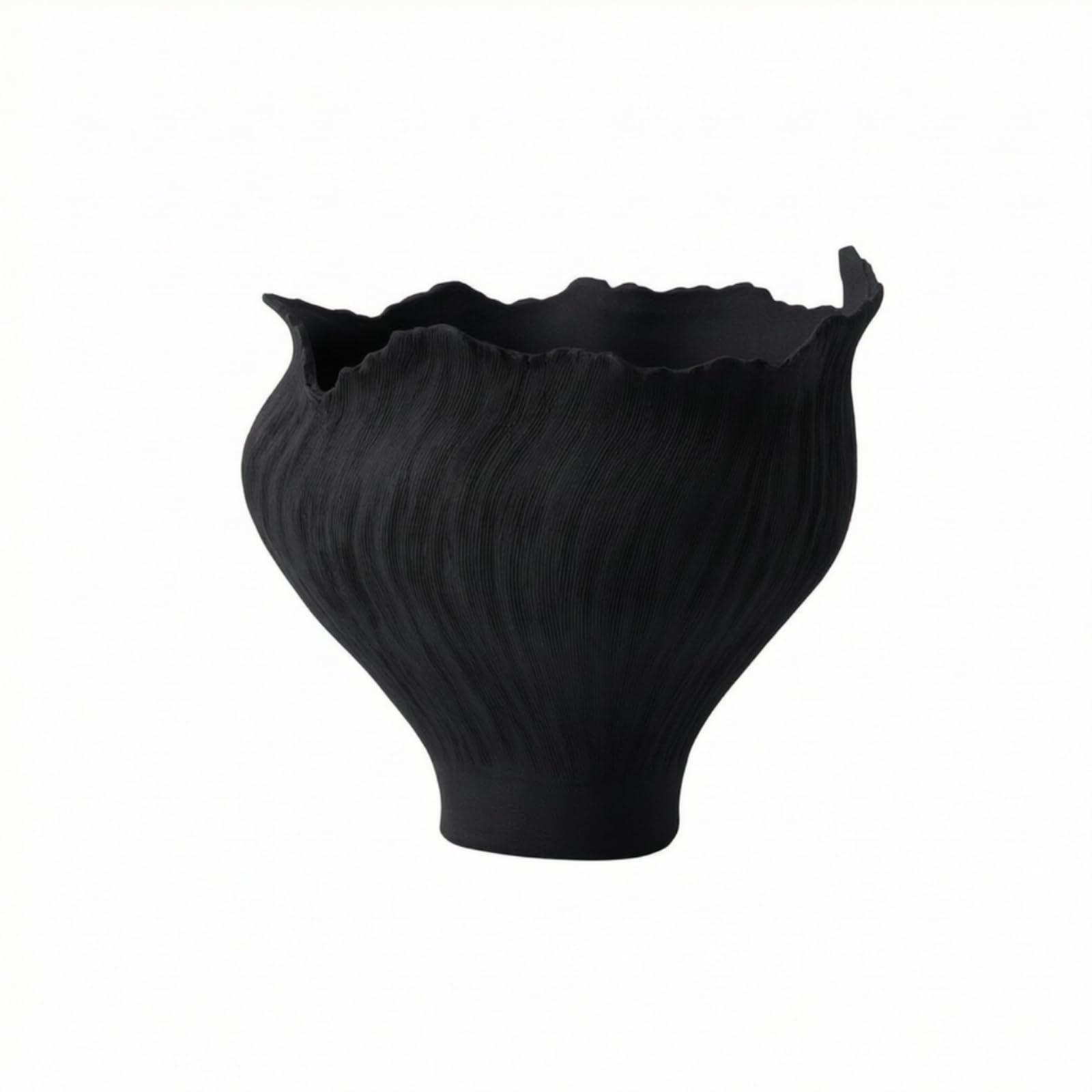 MagiDeal Jarrón de Cerámica Florero Escultural Vaso Decorativo Centro de Mesa Barro con Pátina Artesanal y Acabado Mate Que, Negro, C款 Negro Alto 41 28.5 H38cm