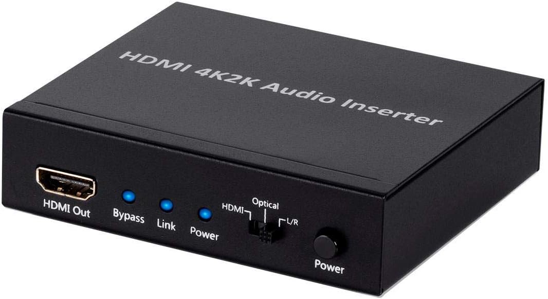 Monoprice 113347 BlackbirdTM 4K Series HDMI Audio Inserter, Black 2.3 x 7 x 9.5