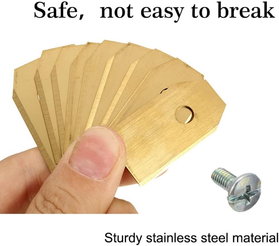 review INFFIT 30 Piece Trimming Blade Mower Replacement Tools for Robotic Lawn Mower Garden Robot Mower Tools (Color : 30pcs Gold)