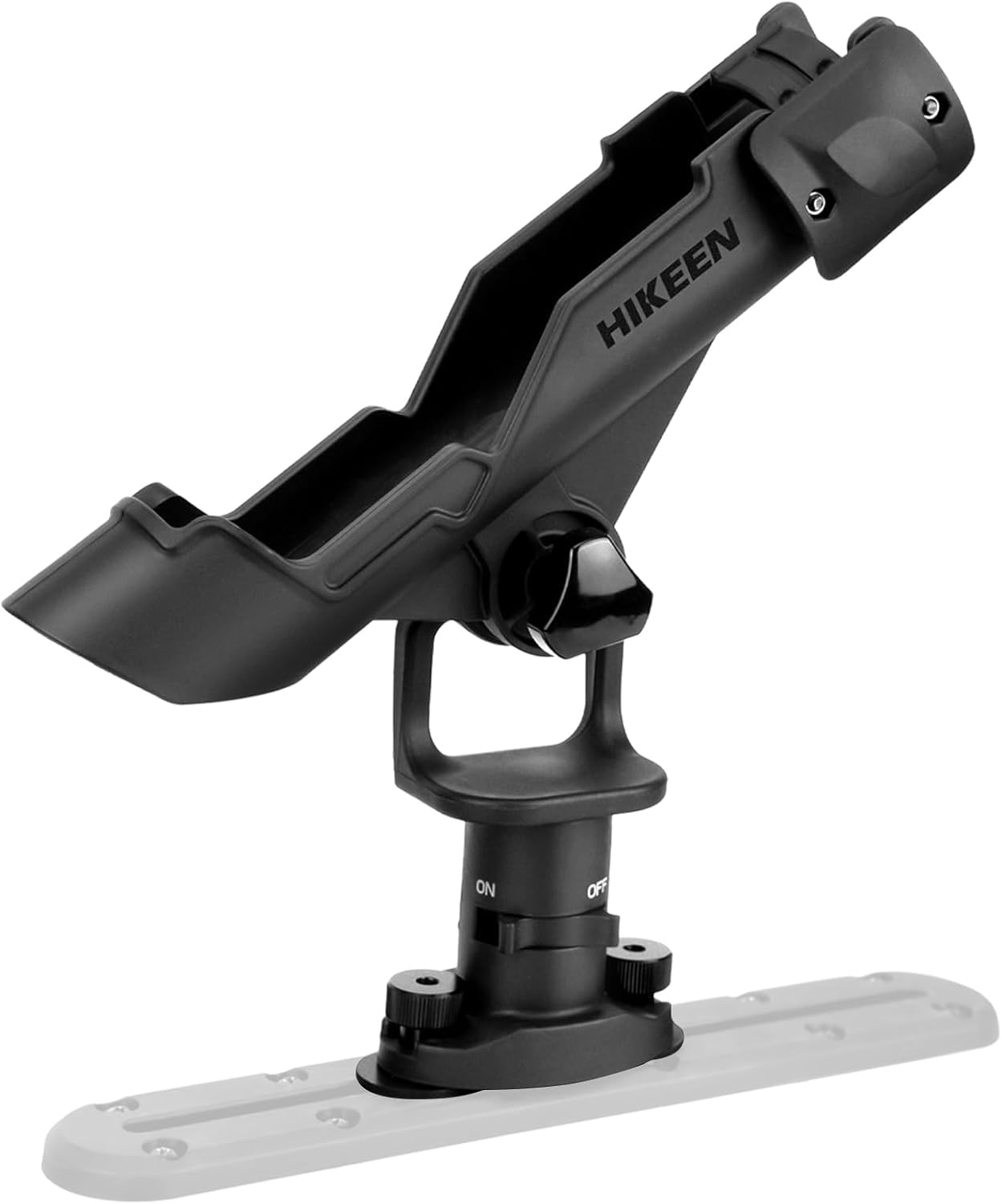 BOOSTEADY Lot de 1 Support de Canne à Pêche pour Bateau et Kayak, Porte Canne à Pêche en Réglable à 360° pour Montage sur Rail ou sur Pont