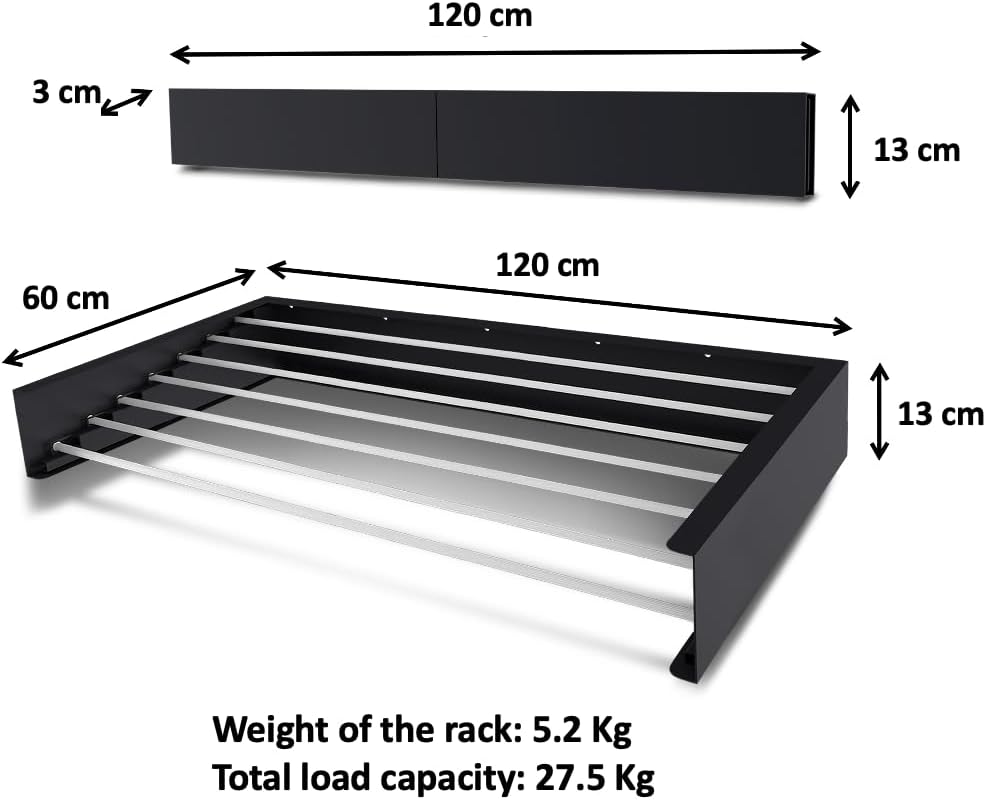 Step Up Laundry Drying Rack Airer - Indoor or Outdoor – Space Saver Compact Sleek Design, 8.4 metres line (120 cm White)…