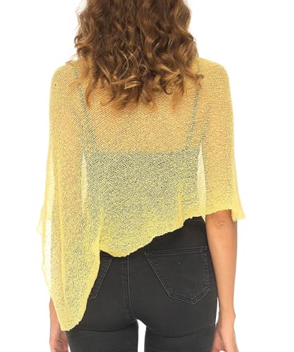 Image of SHU-SHI Womens Sheer Knit Poncho Shrug Lightweight Cover Up One Size Fits Most