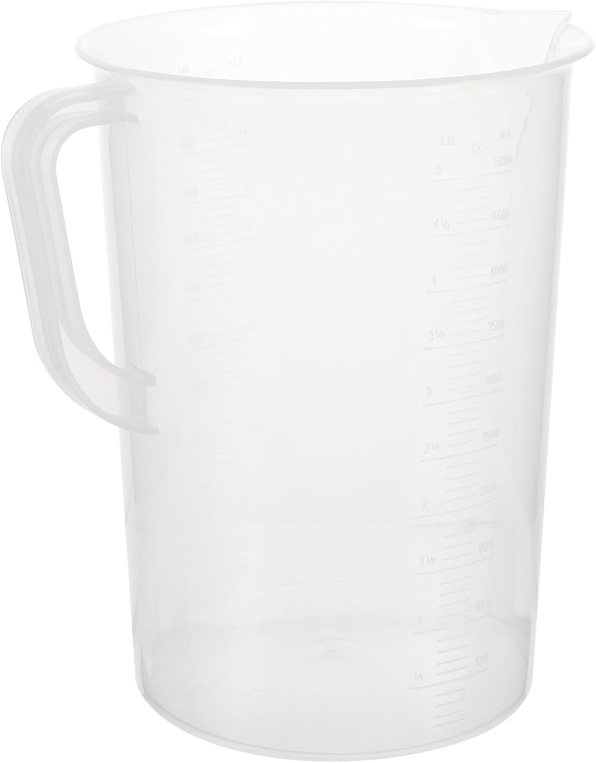 Luxshiny Measuring Pitcher, 5000Ml Large Capacity Measuring Cup Plastic Engine Oil Container Scale Beaker Scale Cup for Pool Kitchen Chemicals Car Oil Liquid