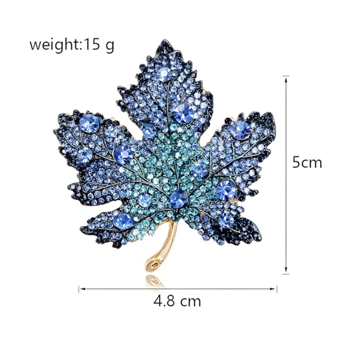Image of WCRAZYE Rhinestone Maple Brooch Pin for Women Girls Sparkling Full Micro Pave Crystal Fall Thanksgiving Vintage Colorful Maple Leaf Lapel Pin Party Prom Wedding Thanksgiving Jewelry Gift